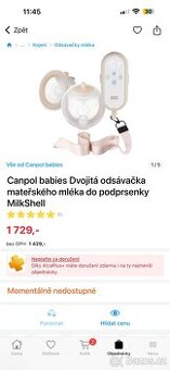 Odsávačka dětská  dvojitá + zdarma ruční philips + ohřívač l