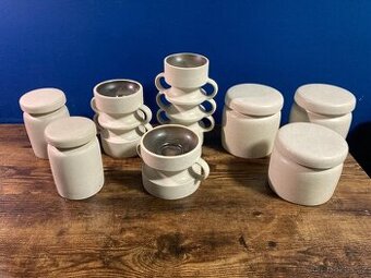 Retro 8dílná sada svícen a uložené dózy