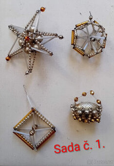 15 ks Retro staré starožitné korálkové vánoční ozdoby