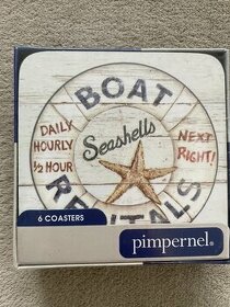 Pimpernel Coastal Signs korkové podložky
