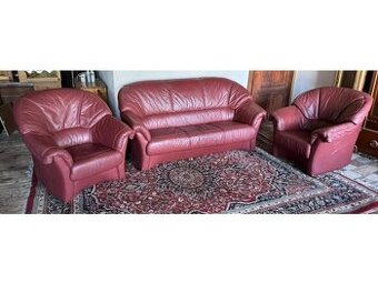 Kožená sedací souprava 3+1+1, 3127