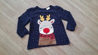 Tričko dl.rukáv vánoční vel.98 Top stav