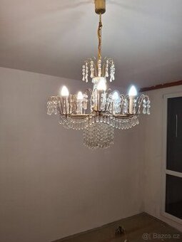 Lustr křišťálový a dvě lampičky