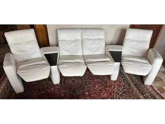 Kožená relaxační sedací souprava 2+1+1, 3193