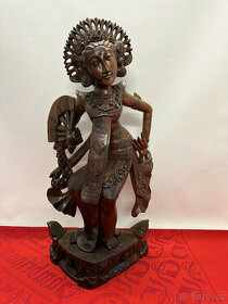Vyřezávaná socha Bali žena tanečnice teakové dřevo 55cm - 1