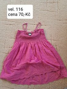 Letní růžové šaty na ramínka vel. 116