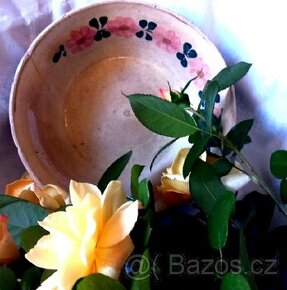 Mísa keramická s květy, na chalupu