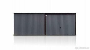 Plechová garáž 6x5m grafit antracit. - 1