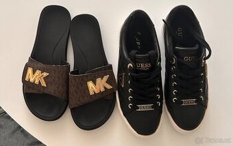Nové originál tenisky Guess a pantofle Michael Kors