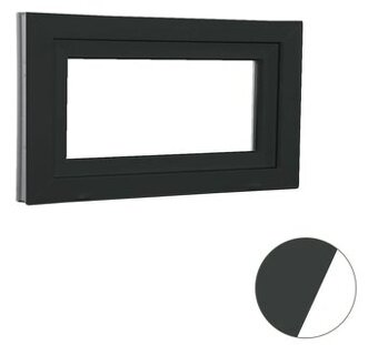 ALUPLAST Sklopné plastové okno antracit/bílé 60x42 - 2ks