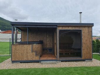 Wellness kontajner so saunou a vírivkou