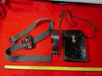 Kožená taška, opasky 2 ks a pouzdro na zbraň zn. LOBO