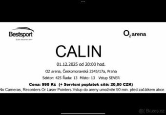 Lístek Calin O2 arena 1.12.