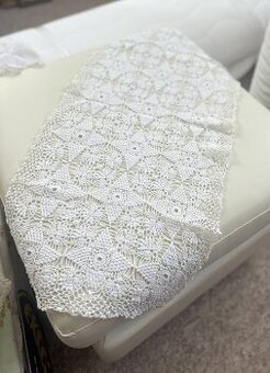 Retro vintage ručně háčkovaná krajková dečka ubrus č. 7
