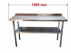 Pracovní nerezový stůl 150/70 cm se zadní hranou