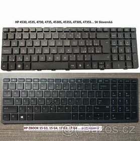 Klavesnice: HP 4530S, 4535S, 4730 CZ// HP Zbook 15 17 G3 G4