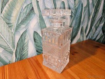Krásná stará skleněná souprava / servis Bohemia na whisky