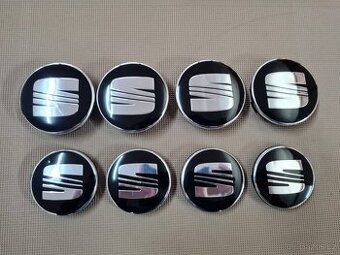 Pokličky s Logem SEAT 56mm a 63mm (4ks) černe