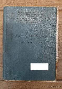 doklady Fiat 600D - rok 1964