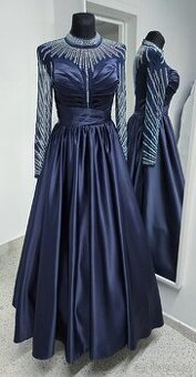 NOVÉ plesové šaty MODRÉ CRYSTAL