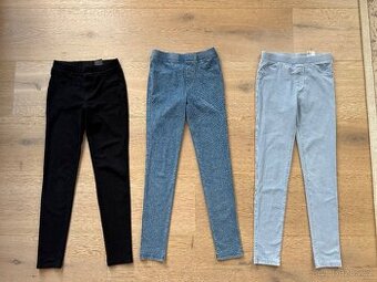 3x jegginy / pružné kalhoty H&M vel. 152-158, TOP stav