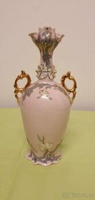Krásná růžová porcelánová váza , 23 cm , značená