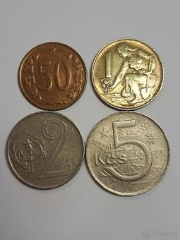 Mince 50 halierov, 1,2,5,kčs