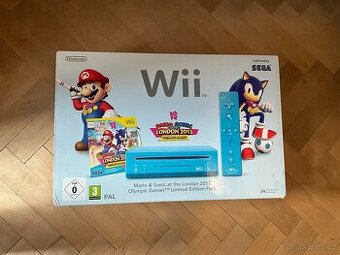 Nintendo Wii Modrá limitka Mario Sonic London Olympic 2012