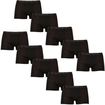 Nové 10PACK pánské boxerky Gianvaglia černé - Velikost L