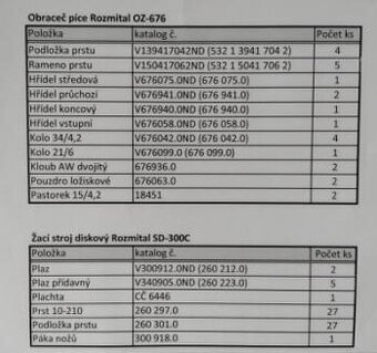 ND na obraceč Rozmital OZ-676 a Žací stroj SD-300C