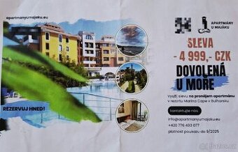 Poukaz na ubytování Bulharsko