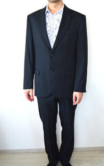 Pánský černý elegantní oblek Slim Fit do tanečních na ples,