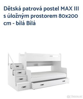 Dětská patrová postel s úložným prostorem