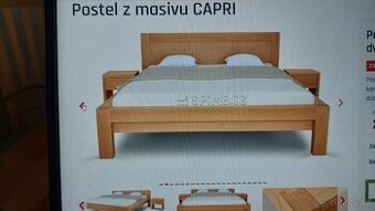 Manželská postel z dubového masivu