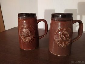 2 keramické půllitry