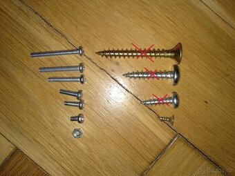 Šrouby, vruty, matice a hmoždinky – nové, různé druhy