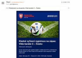 EURO 2024 Česko proti Vítězi baráže skupiny C