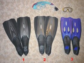 Ploutve Miton a potápěcké brýle se šnorchlem