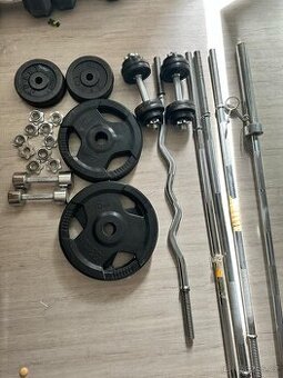 Činky, kotouče, osy na posilování