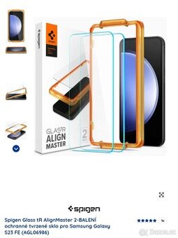 Spigen Glass tR AlignMaster 2 Pack Samsung Galaxy S23 FE