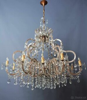 Velký křišťálový lustr Marie Terezie 17 žárovek