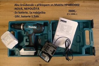 Aku šroubovák s příklepem zn.Makita