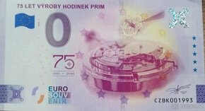 0 Euro Souvenir hodinky Prim 75 let 2ks