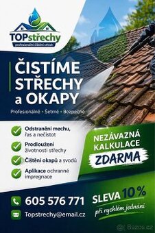 TOPstřechy-čištění a údržba střech a okapu