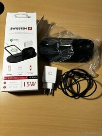 Bezdrátová nabíjecí stanice Swissten + iWant adaptér