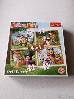 Puzzle Máša a medvěd 4 v 1