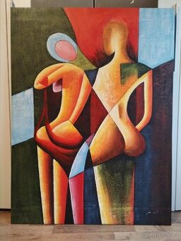 Velký obraz "spící zamilovaný pár"