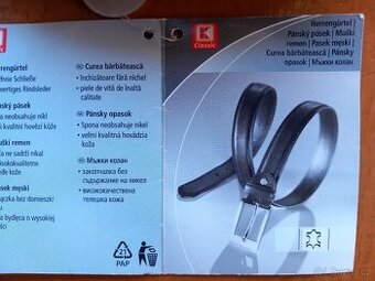 Pánský kožený pásek délka 125 cm šířka 3 cm nový