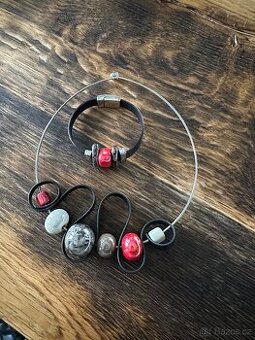 Náhrdelník s náramkem -Set šperků handwork Itálie