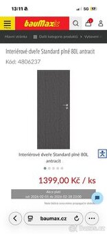 Dveře levé 80 antracit